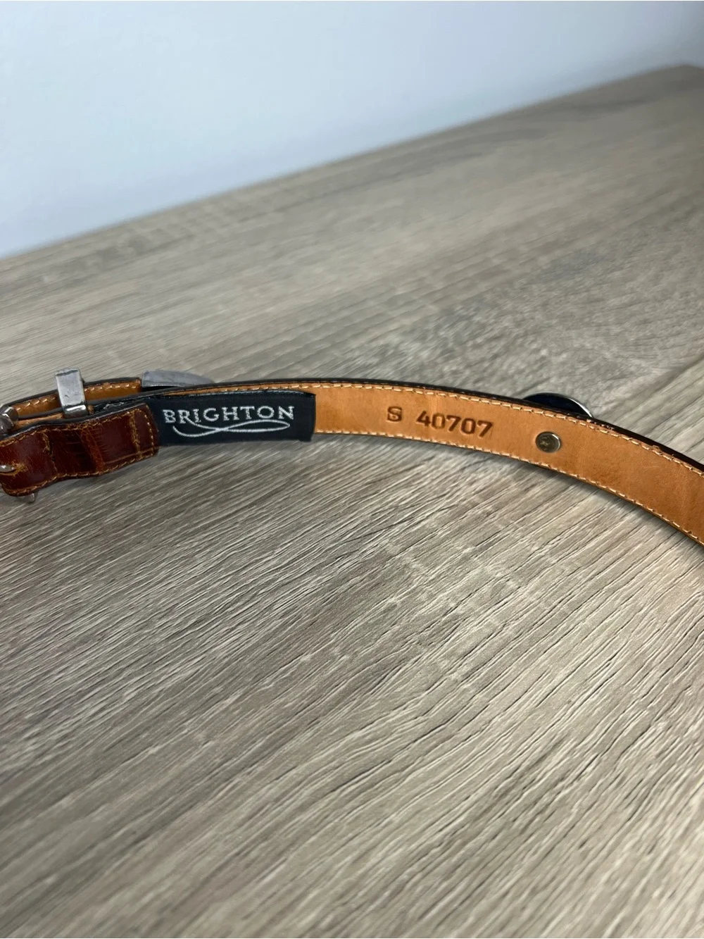 Vintage Brighton Croc Embossed Leather Accent Belt Women’s Small Western Boho